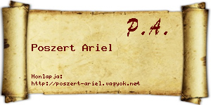 Poszert Ariel névjegykártya